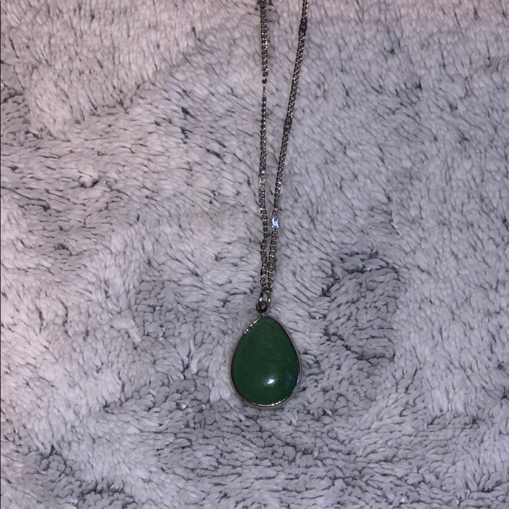 Jade green pendant necklace